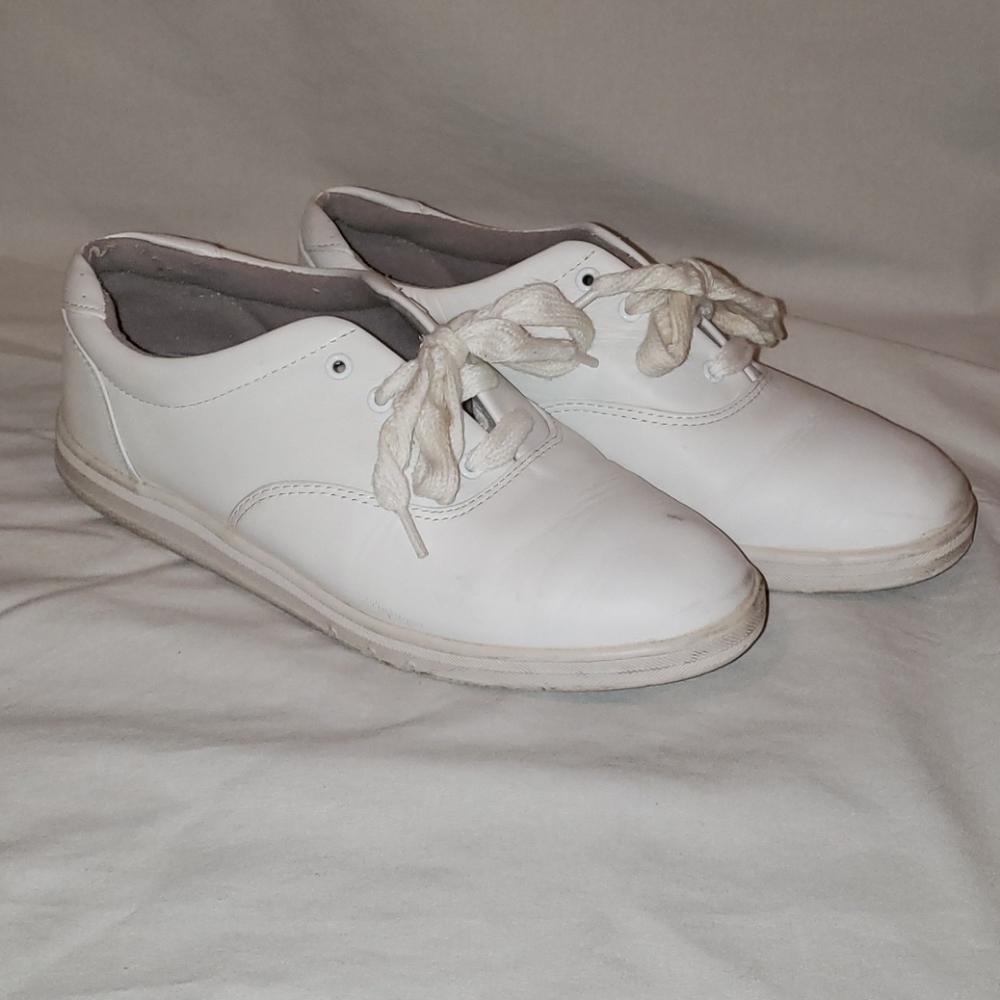 White Leather Keds Walking Shoes